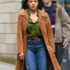 Missing You S01 DI Kat Donovan Brown Leather Coat