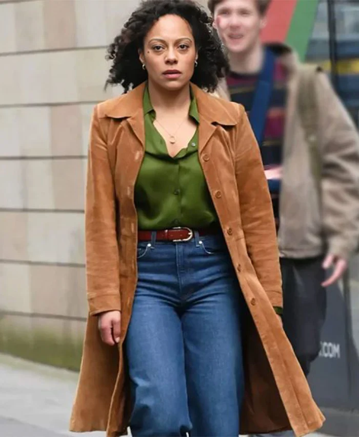 Missing You S01 DI Kat Donovan Brown Leather Coat