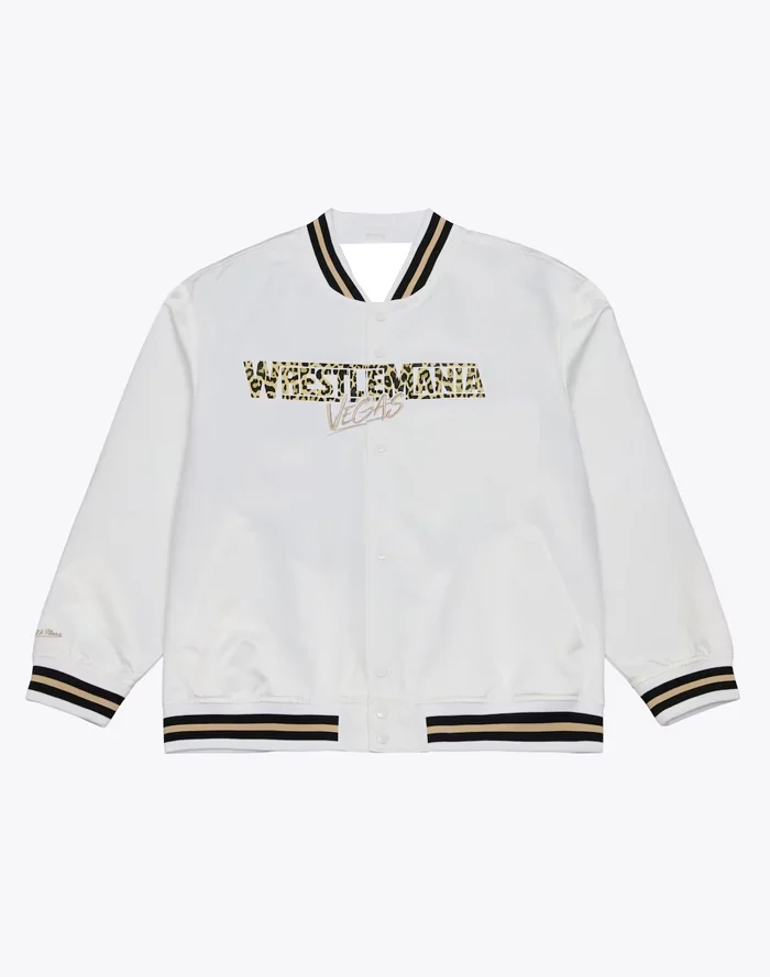 LA WrestleMania 42 Mitchell & Ness White Satin Jacket