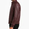 Moda Maroon Leather Bomber Jacket