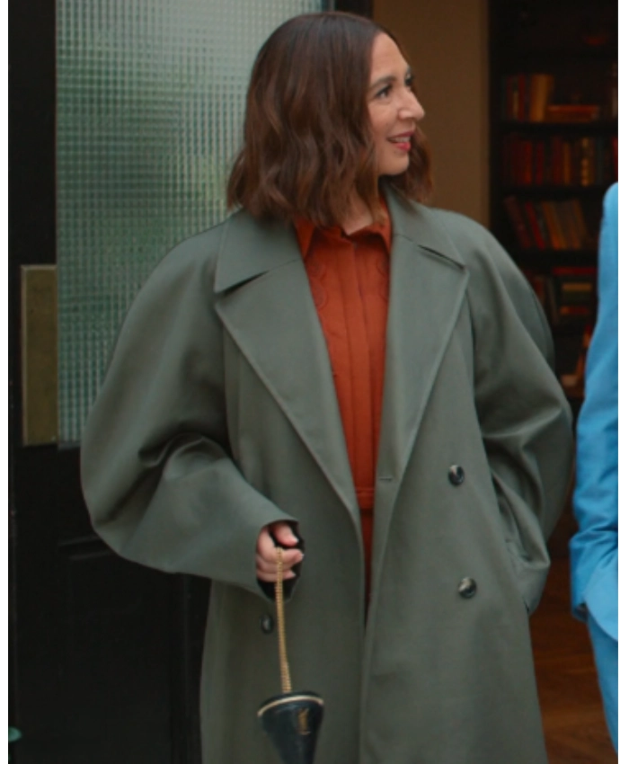 Molly Novak TV Series Loot S03 Maya Rudolph Green Oversized Trench Coat