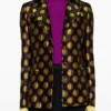 Molly Wells Loot S03 Black And Gold Dot Blazer