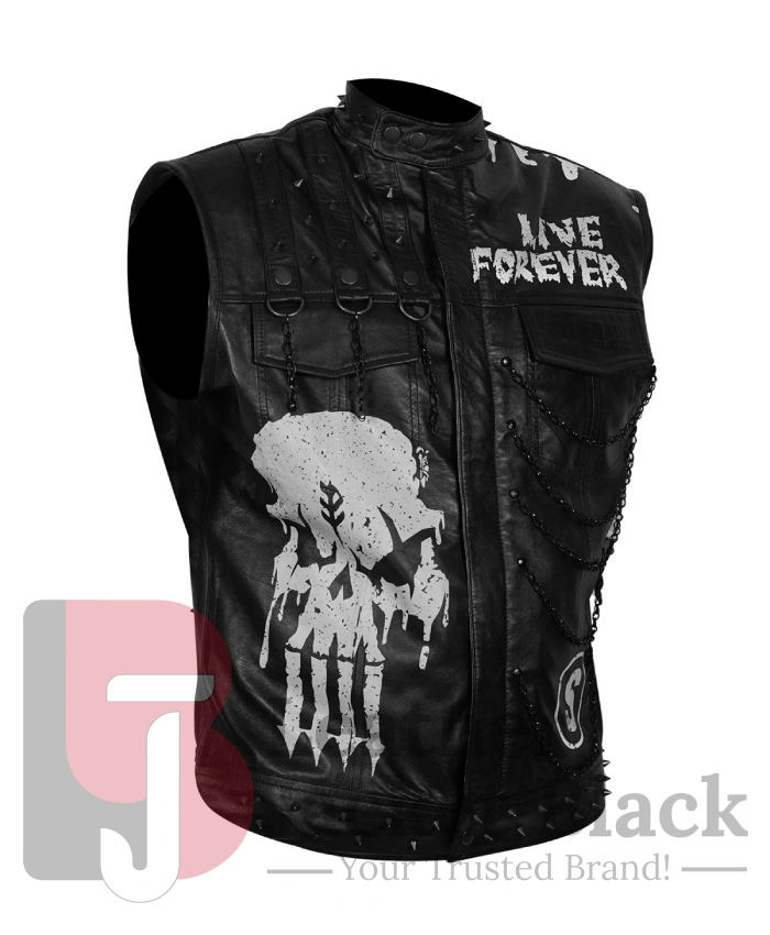 Money In The Bank 2024 Damian Priest Black Leather Vest For Sale