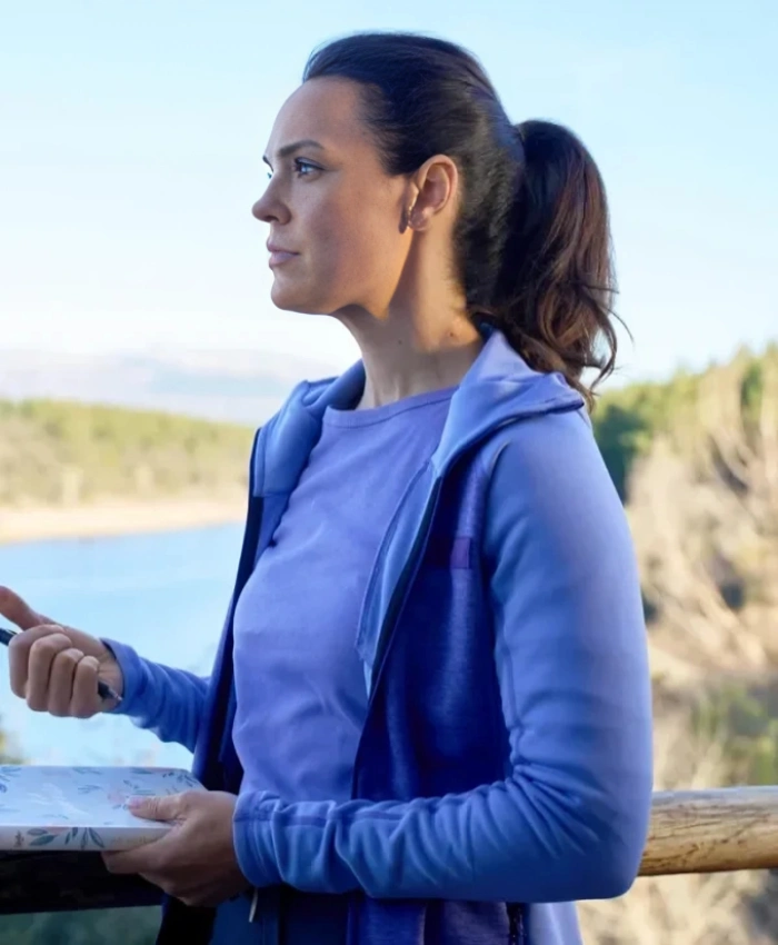 Monica Movie Journey To You 2025 Erin Cahill Purple Hooded Jacket