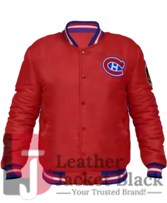 Montreal Canadiens 80s Red Letterman Varsity Jacket