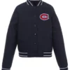 Montreal Canadiens Front Hit Poly Twill Navy Blue Varsity Jacket