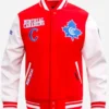Montreal Canadiens Retro Classic Rib Red And White Varsity Jacket