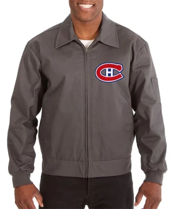 Montreal Canadiens Workwear Charcoal Bomber Jacket