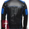 Motorcycle Halloween Black And Blue Leather Jacket