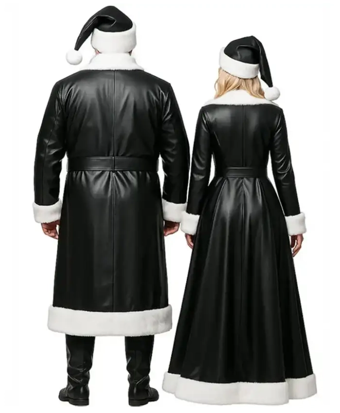 Mr And Mrs Santa Claus Black Leather Costume