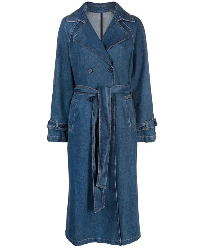 Murder In A Small Town Kristin Kreuk Blue Trench Coat