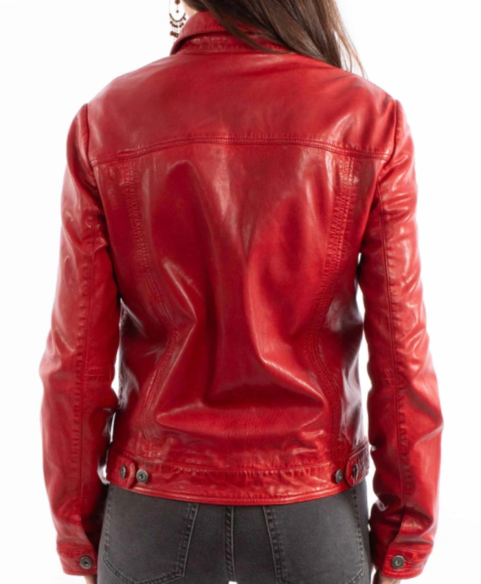Murder In A Small Town 2025 Red Leather Jacket