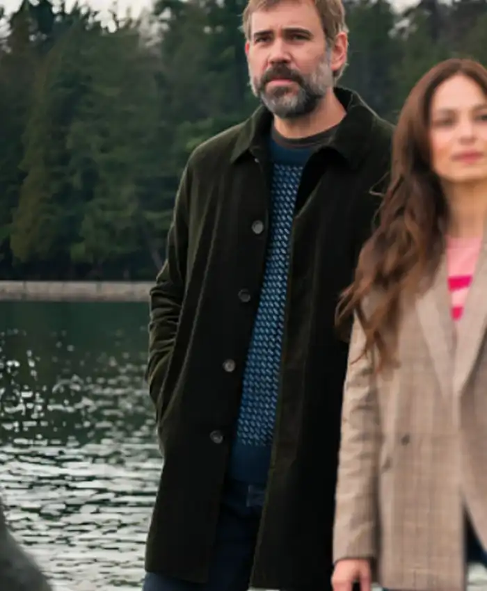 Murder In A Small Town Karl Alberg Green Mid Length Coat