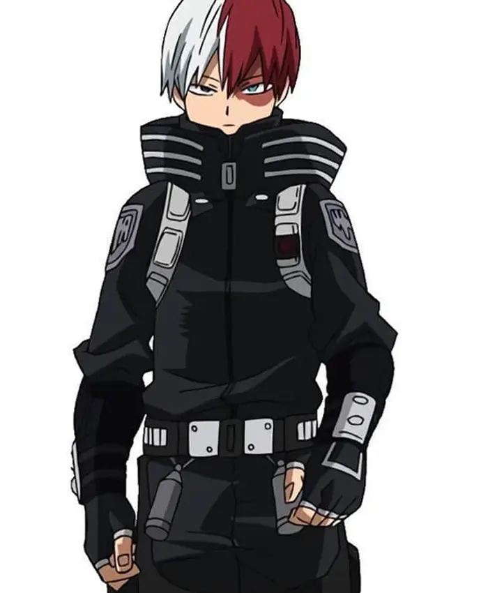My Hero World Heroes Shouto Todoroki Black Leather Jacket 1