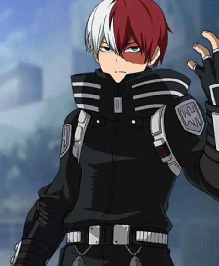 My Hero World Heroes Shouto Todoroki Black Leather Jacket