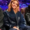 NBA All Star Celebrity Game 2026 Dixie DAmelio LA Navy Bomber Jacket