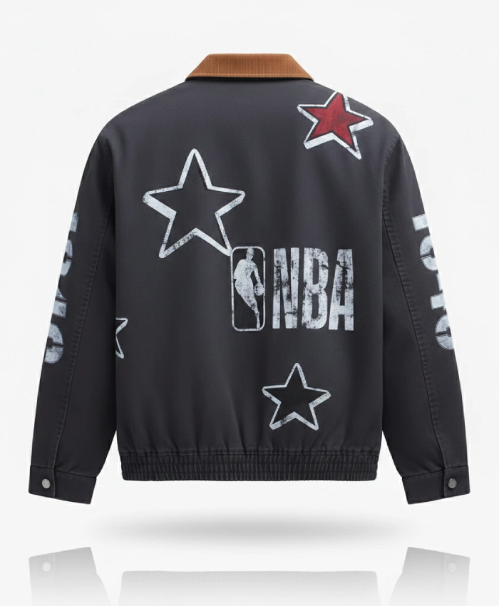NBA All Star Game 2026 Los Angeles Workwear Full Zip Cotton Jacket With Corduroy Collar