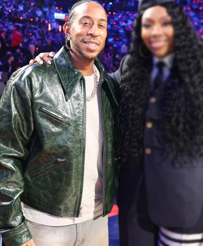 NBA All Star Game 2026 Ludacris Glossy Green Leather Jacket