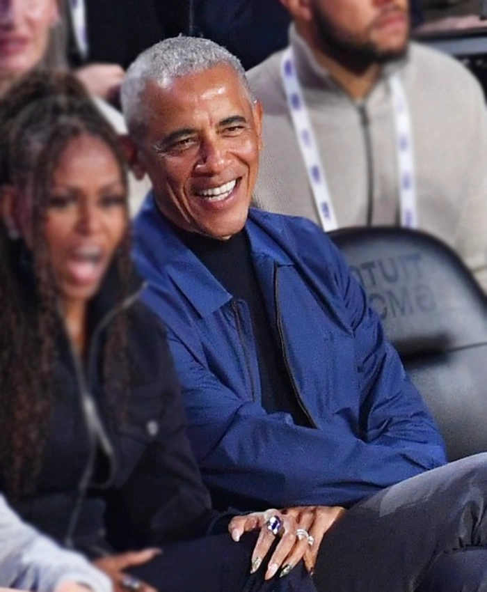 NBA All Star Game 2026 President Barack Obama Blue Jacket