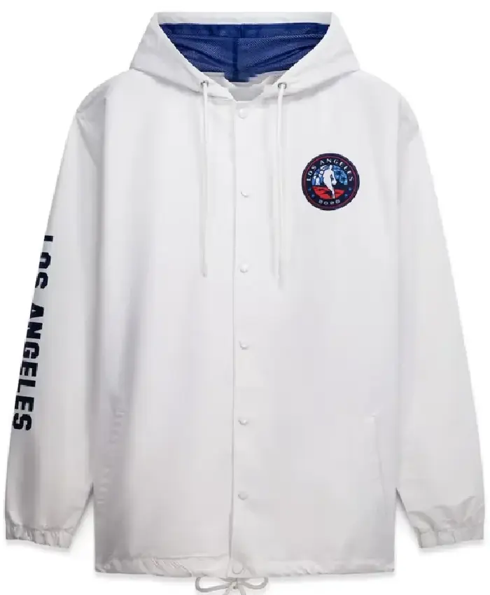 NBA All Star Game 2026 White Full Snap Hooded Jacket Sale