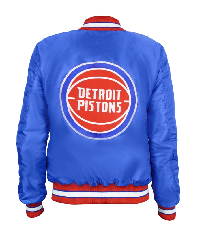 NBA Detroit Pistons 90s Blue Full Snap Jacket