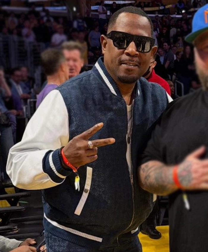 NBA Knicks Vs Lakers Courtside Martin Lawrence Varsity Jacket For Sale
