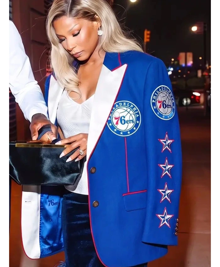 NBA Savannah James Philadelphia 76ers Double Breasted Blazer