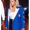 NBA Savannah James Philadelphia 76ers Double Breasted Blue Blazer
