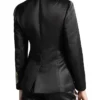 NBC News Daily Vicky Nguyen Black Satin Floral Blazer