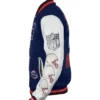 NE Patriots Blue And White Letterman Varsity Jacket For Men And Women