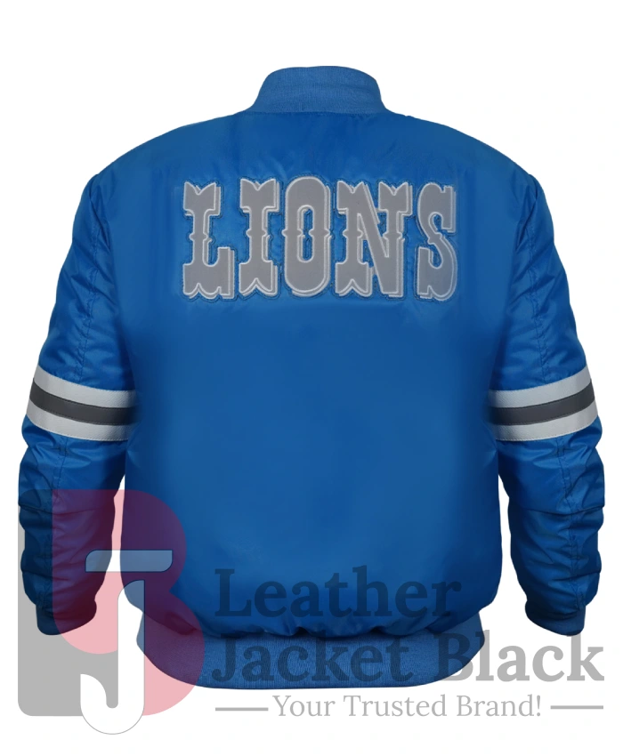 NFL 80s Detroit Lions Sky Blue Varsity Jacket For Men And Women