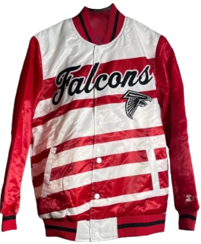 NFL Atlanta Falcons Starter Red And White Satin Jacket