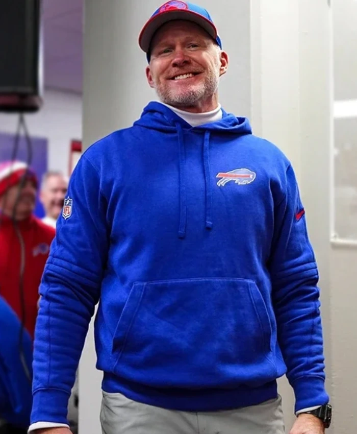 NFL Buffalo Bills Sean Mcdermott Sideline Club Blue Pullover Hoodie