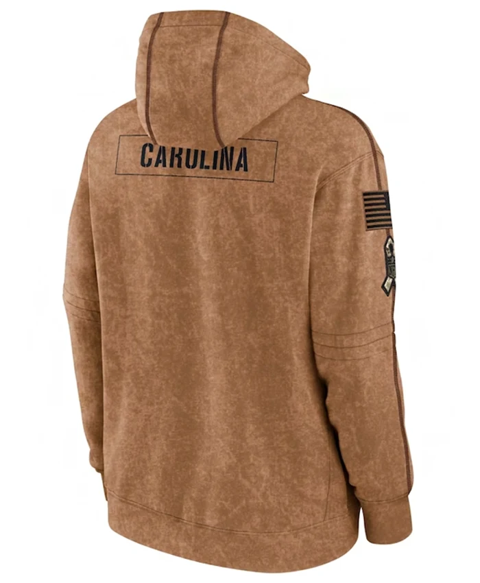 NFL Carolina Panthers Salute To Service Club Brown Pullover Fleece Hoodie