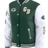 NFL Green Bay Packers Puffer Full Snap Green And White Varsity Jacket
