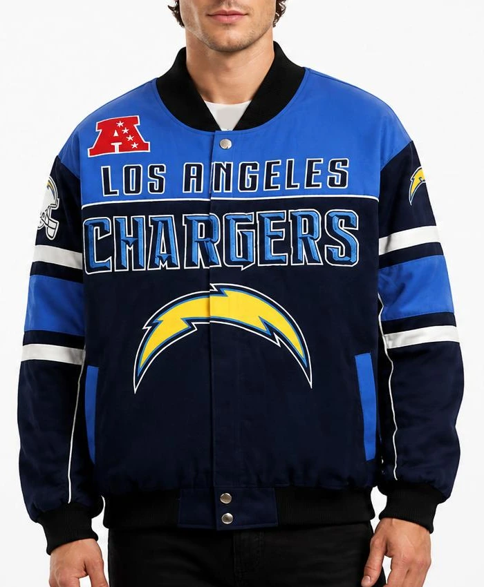 NFL Los Angeles Chargers Josiah Printed Bomber Jacket Mens