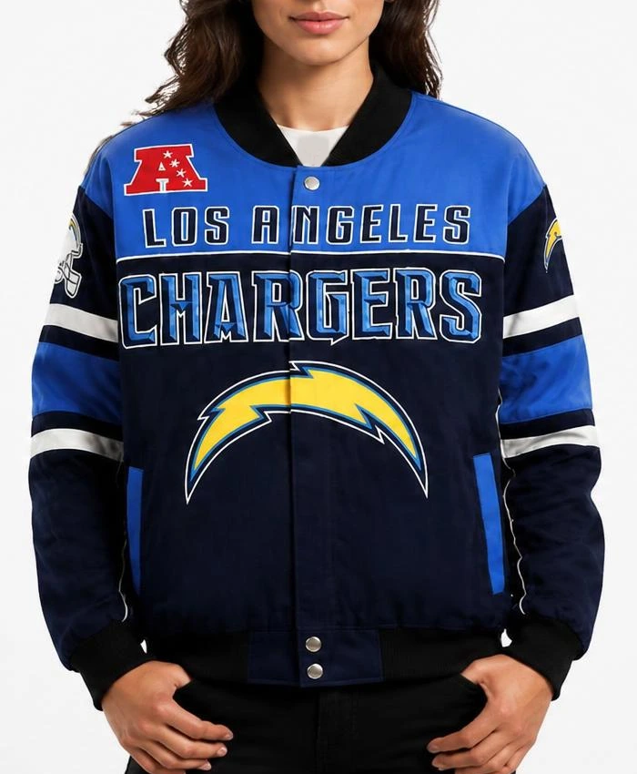 NFL Los Angeles Chargers Josiah Printed Bomber Jacket Womens