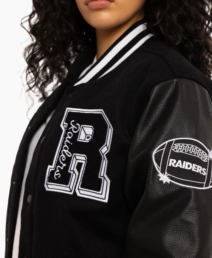 NFL Los Angeles Raiders World Champs Full Snap Black Varsity Jacket