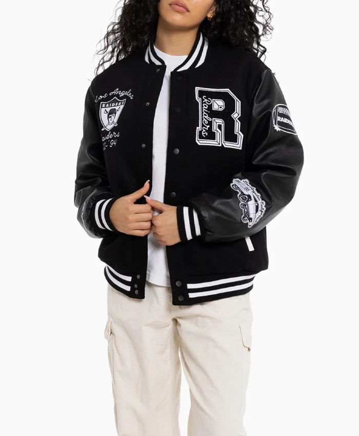 NFL Los Angeles Raiders World Champs Full Snap Varsity Jacket