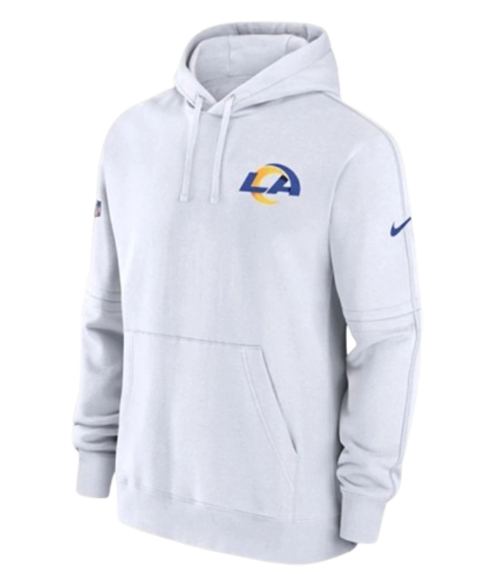 NFL Los Angeles Rams Sideline Club White Pullover Hoodie