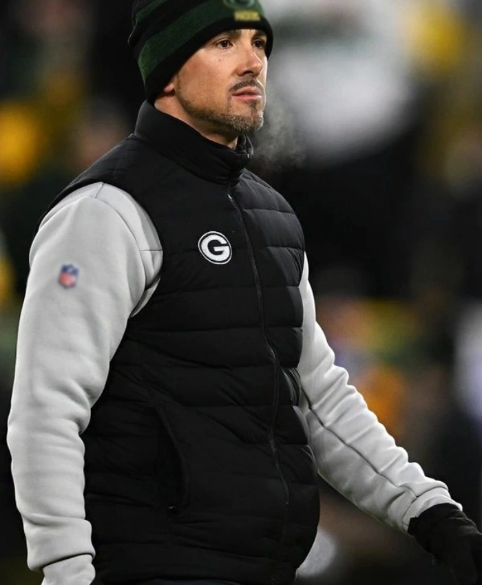 NFL Matt LaFleur Green Bay Packers Puffer Black Vest