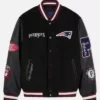 NFL New England Patriots Black Varsity Letterman Jacket