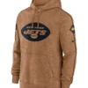 NFL New York Jets Aaron Rodgers Salute To Service Brown Fleece Pullover Hoodie