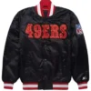 NFL San Francisco 49ers Black Satin Varsity Bomber Jacket