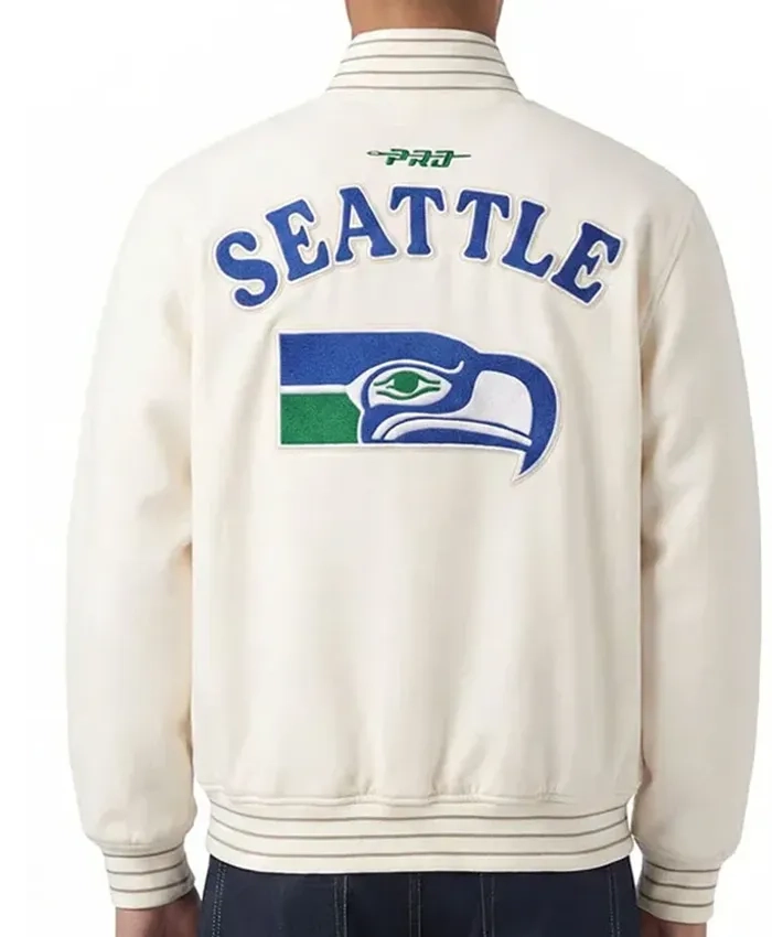 NFL Seattle Seahawks 2026 Cream Varsity Jacket