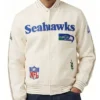 NFL Seattle Seahawks 2026 Cream Wool Jacket