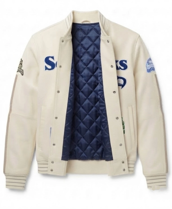 NFL Seattle Seahawks 2026 Cream Varsity Jacket - Image 5