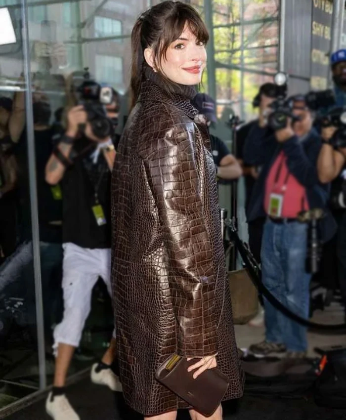 NFW Anne Hathaway Leather Brown Coat
