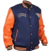 NHL Edmonton Oilers Snap Tab WoolLeather Letterman Jacket