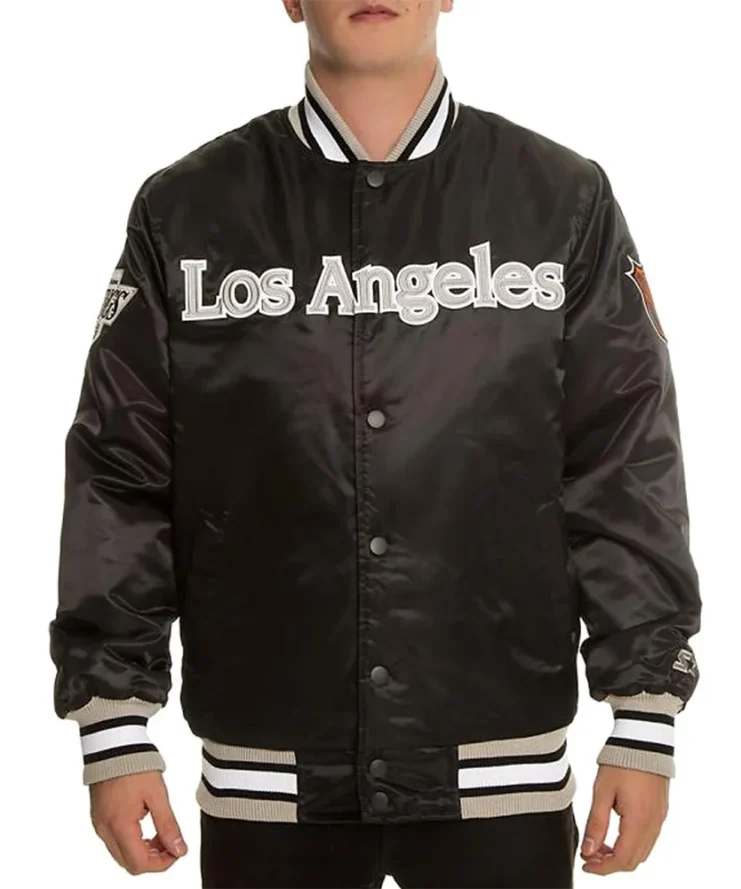 NHL Los Angeles Kings Black Satin Jacket